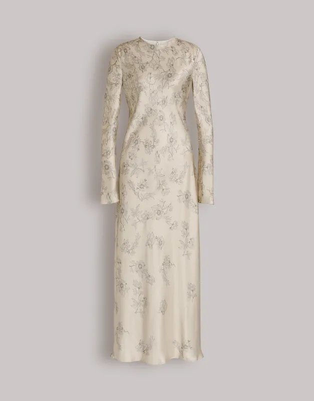 Abito in raso jacquard floreale made by Alberta Ferretti