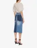 Gonna a portafoglio in denim patchwork sold by Philosophy di Lorenzo Serafini