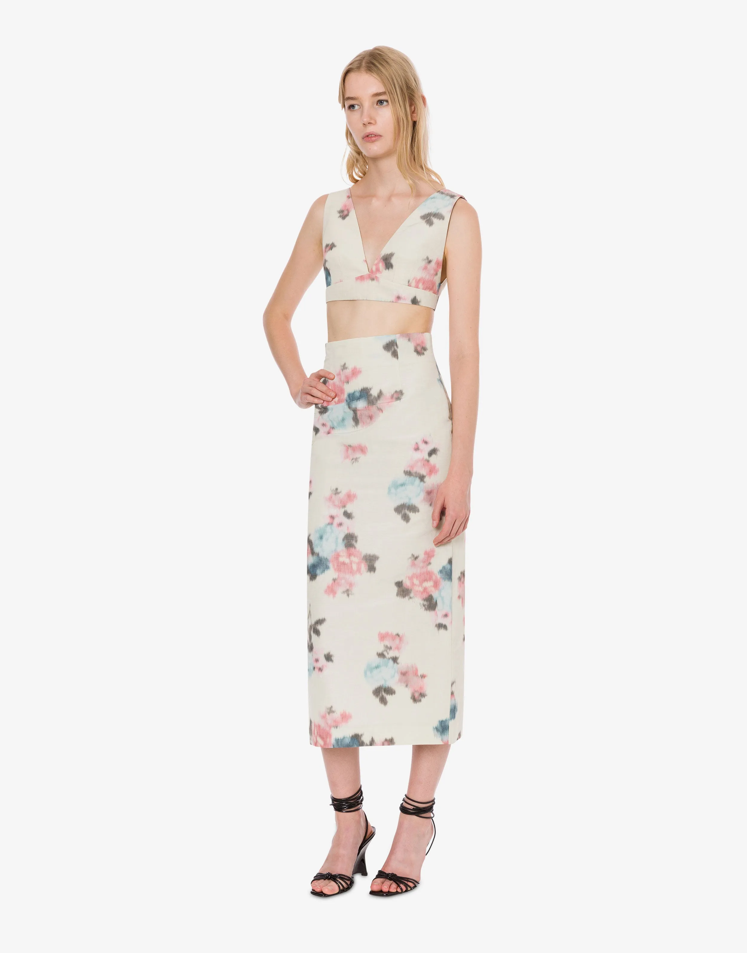 Gonna tubino in taffetà floreale sold by Philosophy di Lorenzo Serafini product image thumbnail 2