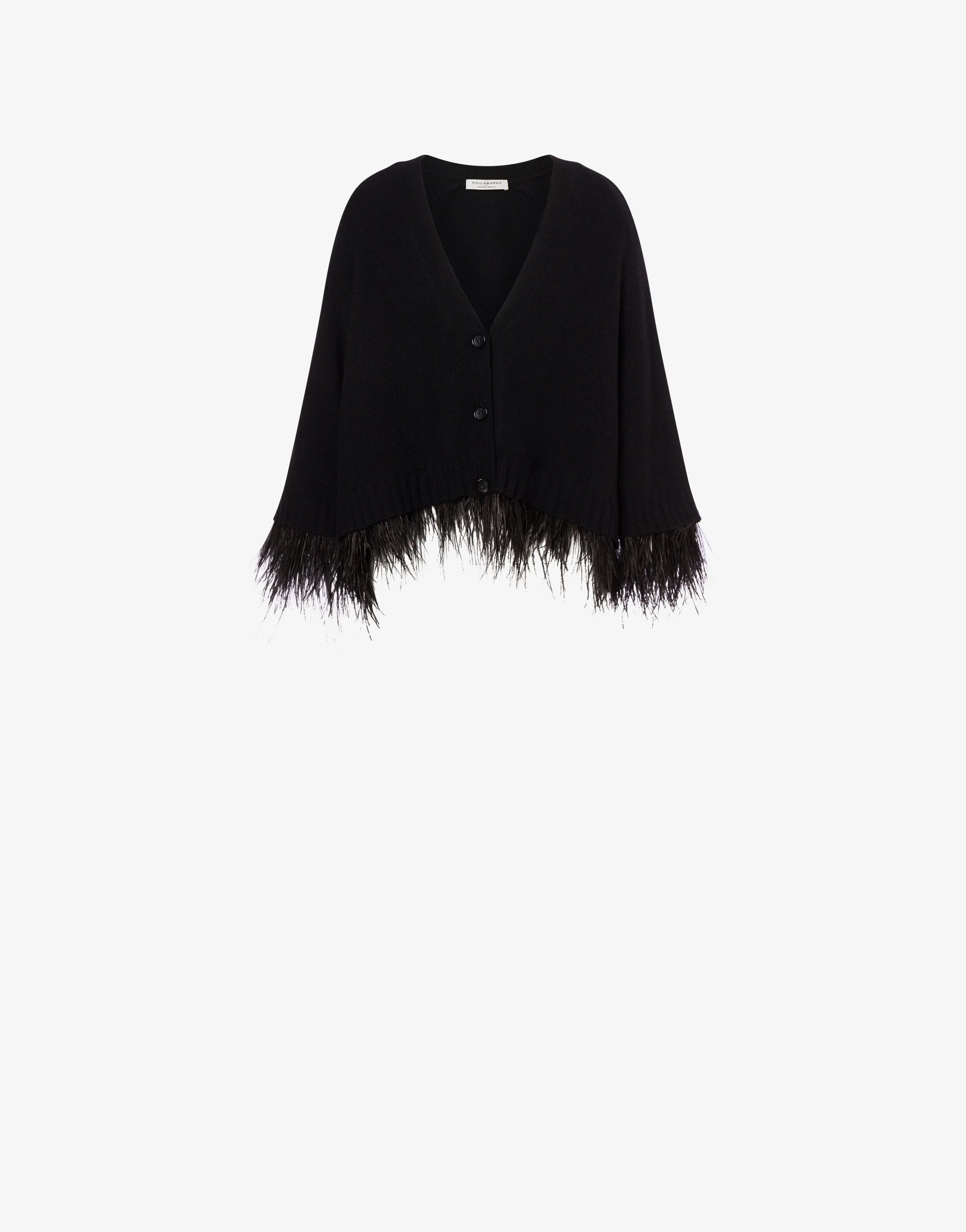 Cardigan in cashmere riciclato con piume sold by Philosophy di Lorenzo Serafini