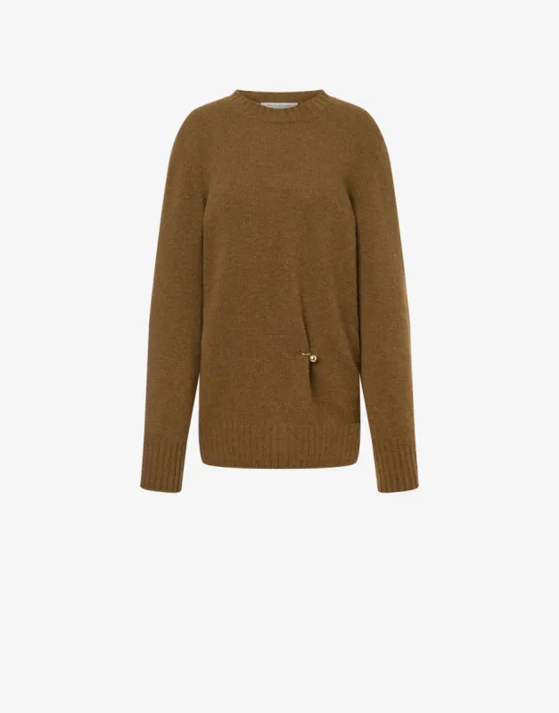 Maglione in misto lana e cashmere con piercing-ball made by Philosophy di Lorenzo Serafini