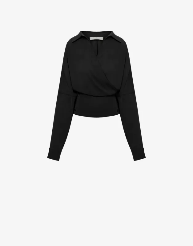 Camicia incrociata in crêpe leggera sold by Philosophy di Lorenzo Serafini