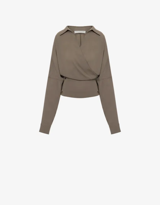 Camicia incrociata in crêpe leggera sold by Philosophy di Lorenzo Serafini