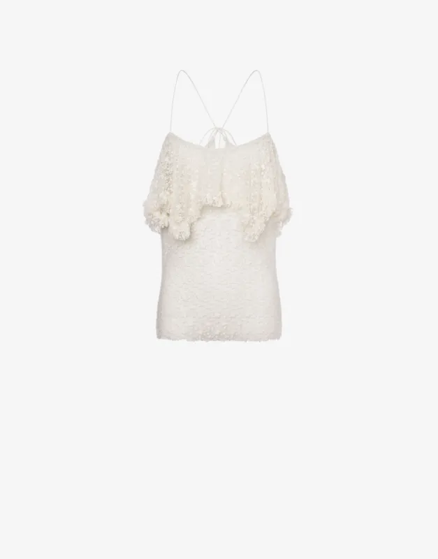 Top in pizzo con volants sold by Philosophy di Lorenzo Serafini