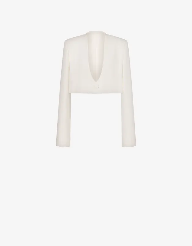 Giacca cropped in grain de poudre sold by Philosophy di Lorenzo Serafini