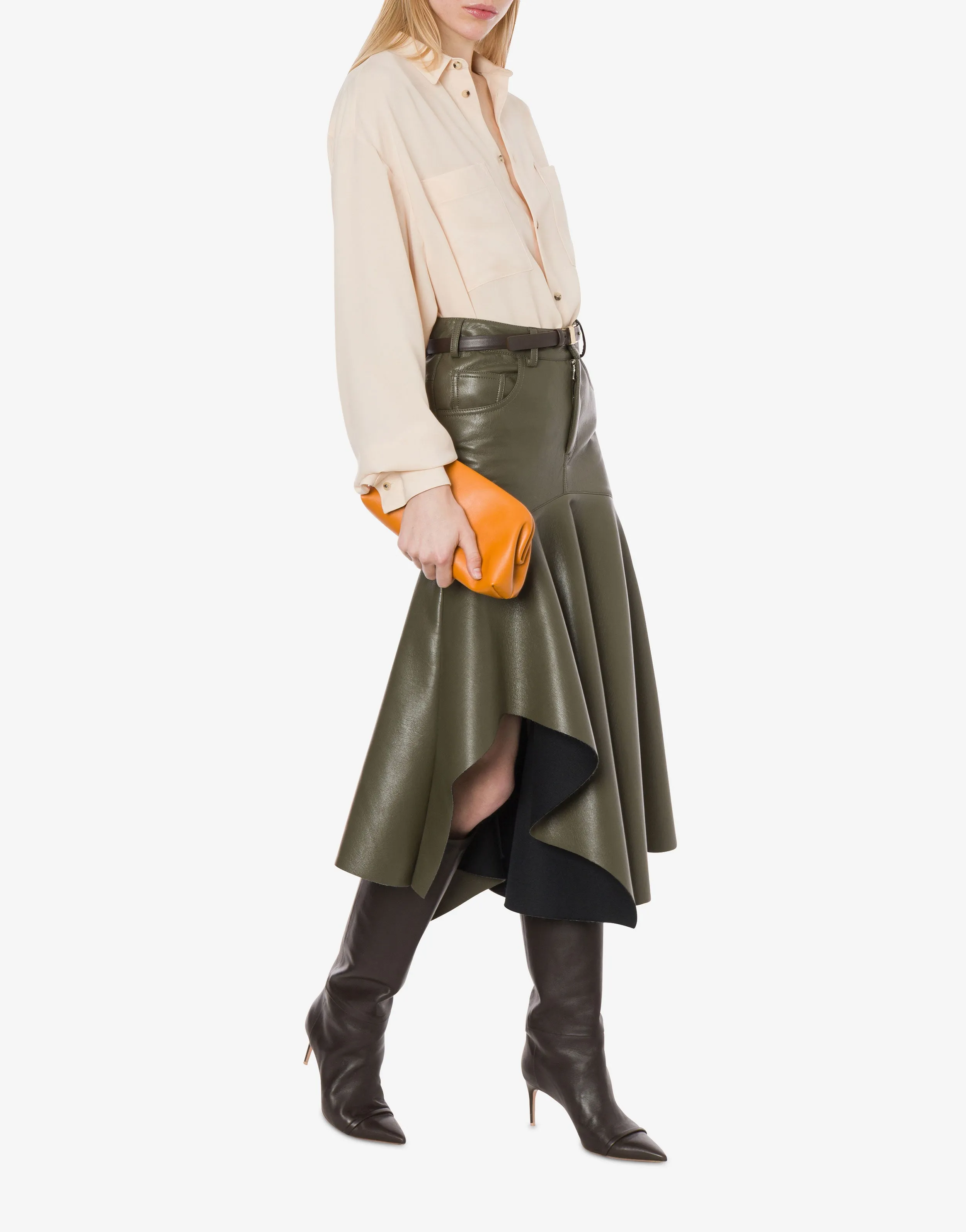 Gonna in tessuto spalmato con balza sold by Philosophy di Lorenzo Serafini product image thumbnail 2