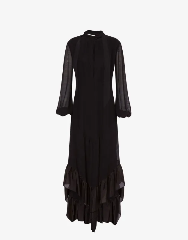 Abito lungo con volant e trasparenze sold by Philosophy di Lorenzo Serafini