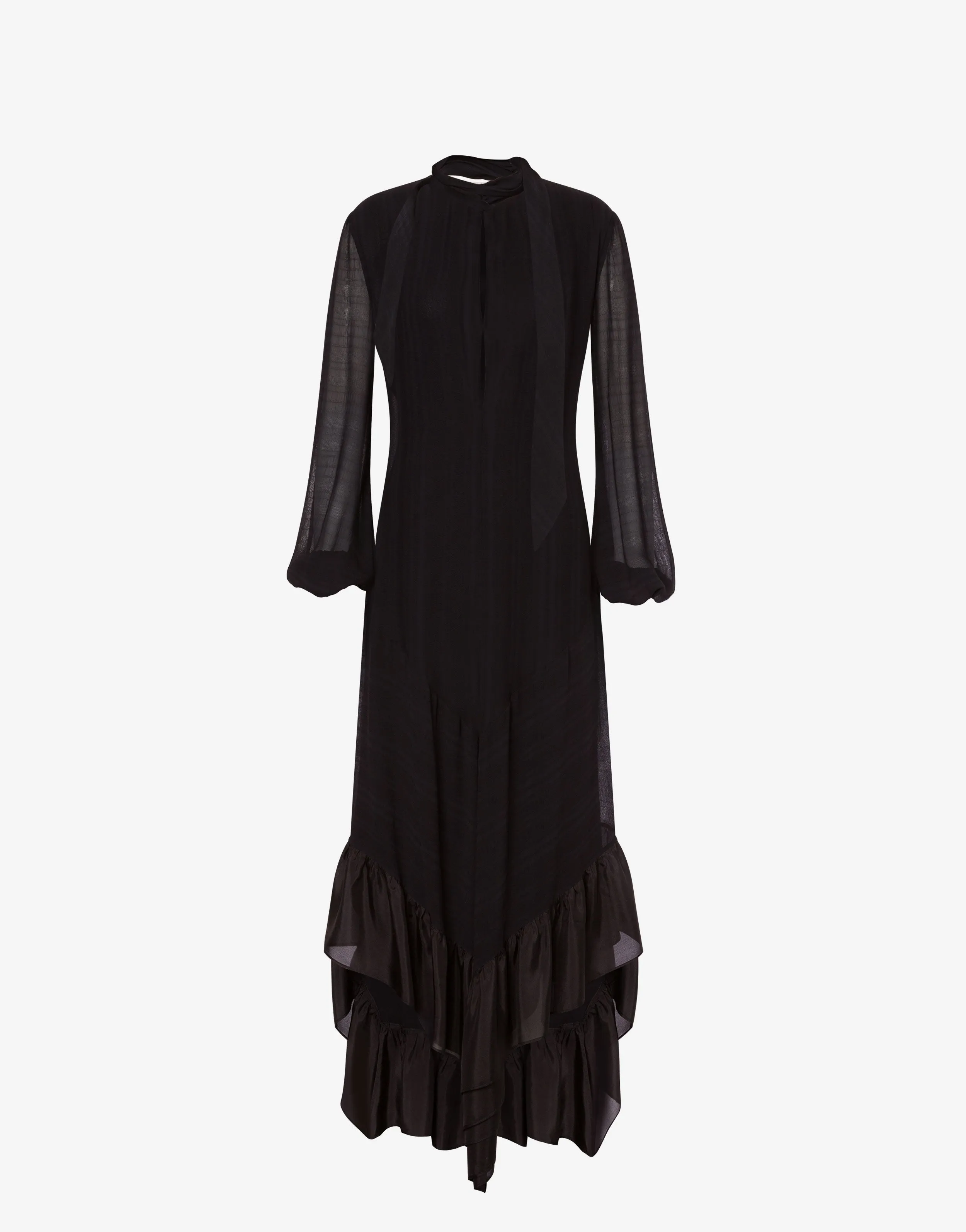 Abito lungo con volant e trasparenze sold by Philosophy di Lorenzo Serafini