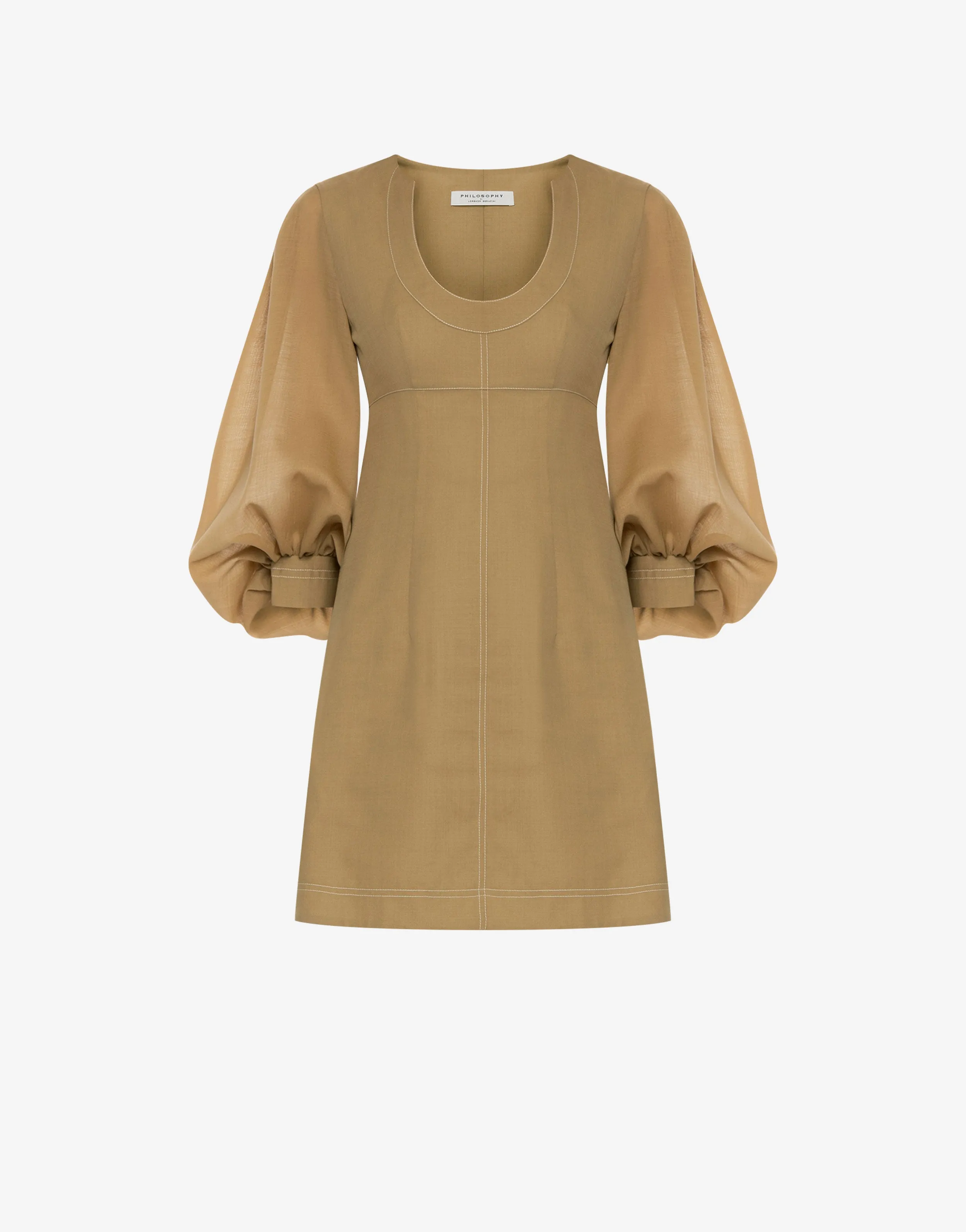 Minidress in voile con maniche voluminose sold by Philosophy di Lorenzo Serafini