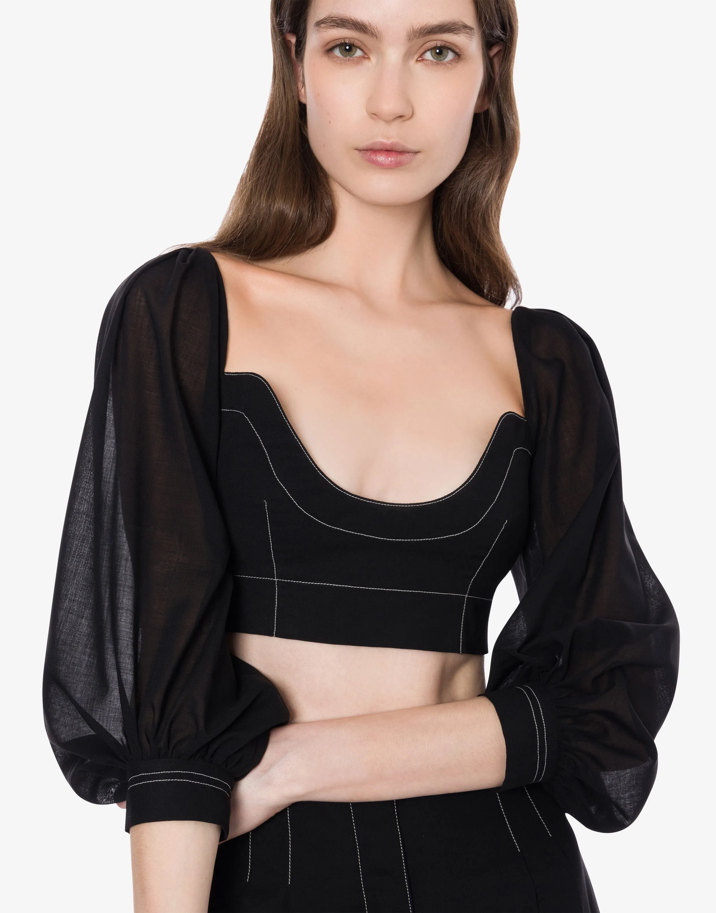 Top crop in voile con impunture
 sold by Philosophy di Lorenzo Serafini product image thumbnail 4