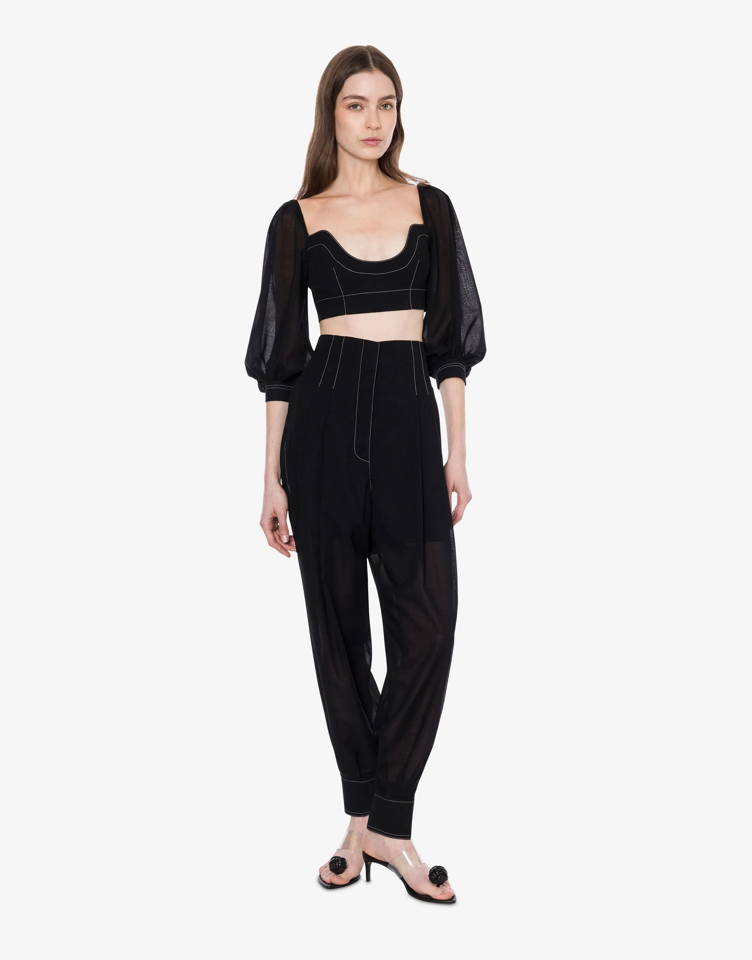 Top crop in voile con impunture
 sold by Philosophy di Lorenzo Serafini product image thumbnail 2