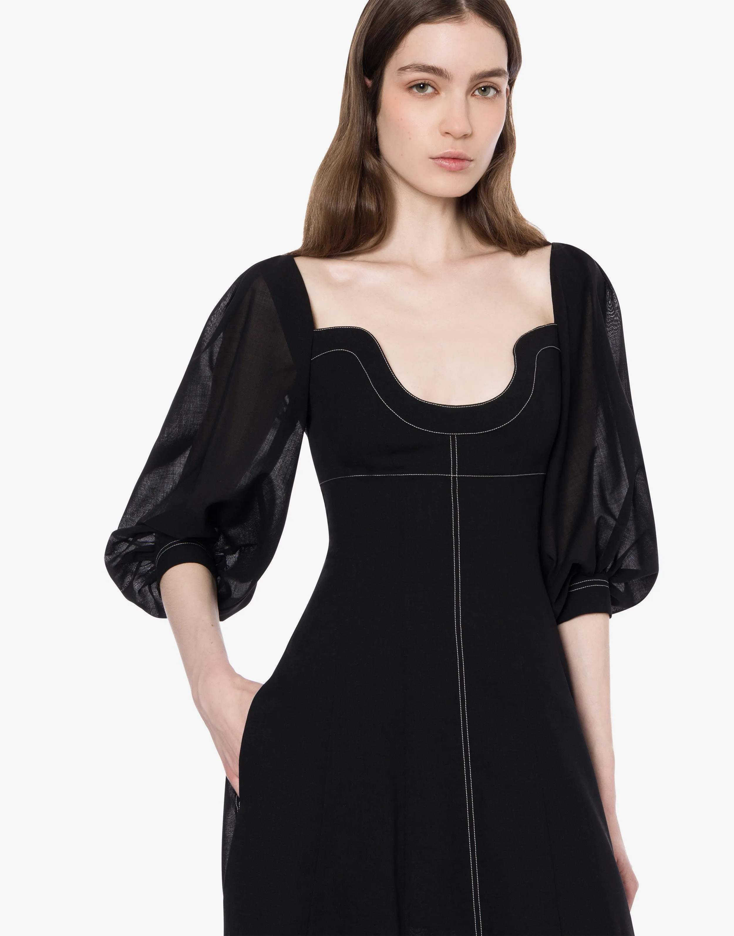 Abito lungo in voile con impunture sold by Philosophy di Lorenzo Serafini product image thumbnail 4