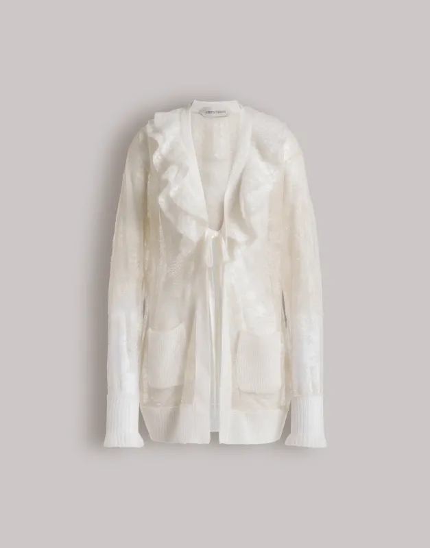 Cardigan in pizzo e mohair made by Alberta Ferretti