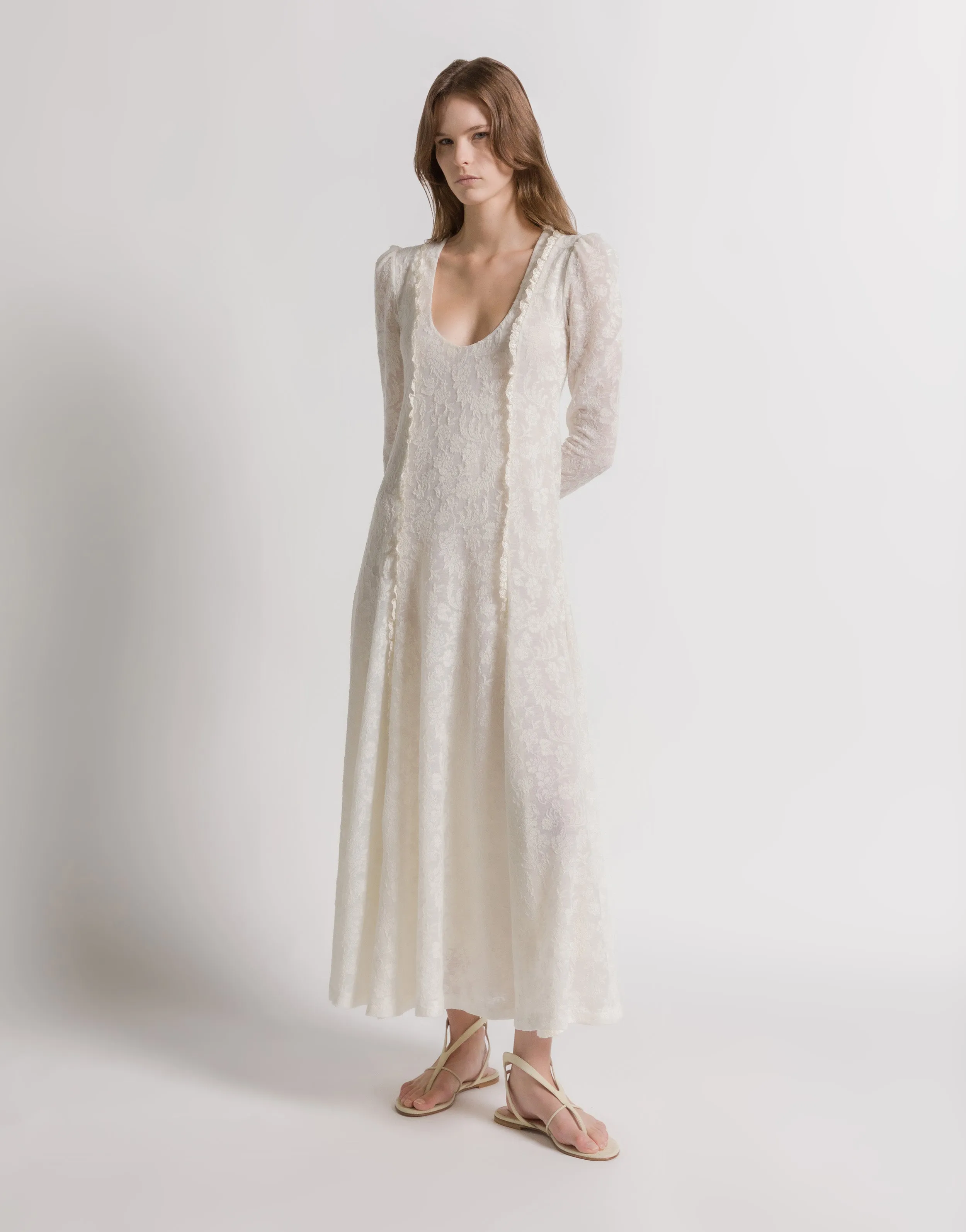 Abito in pizzo di lana a maniche lunghe sold by Philosophy di Lorenzo Serafini product image thumbnail 2