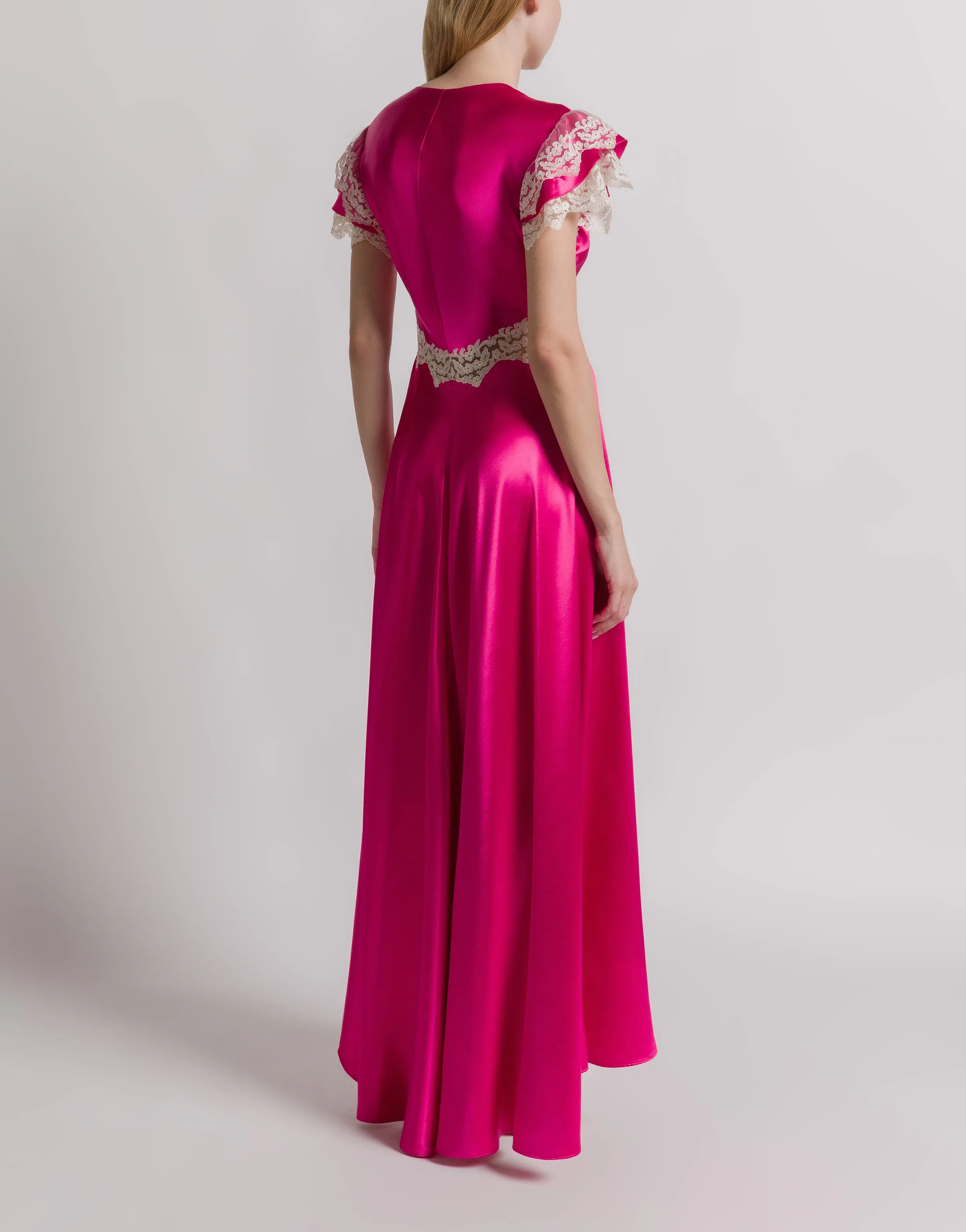 Abito in raso con maniche in pizzo sold by Philosophy di Lorenzo Serafini product image thumbnail 3