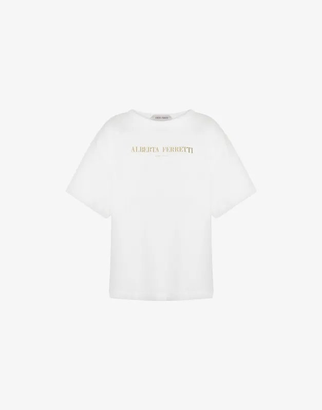 Maglietta boxy in jersey con logo sold by Philosophy di Lorenzo Serafini