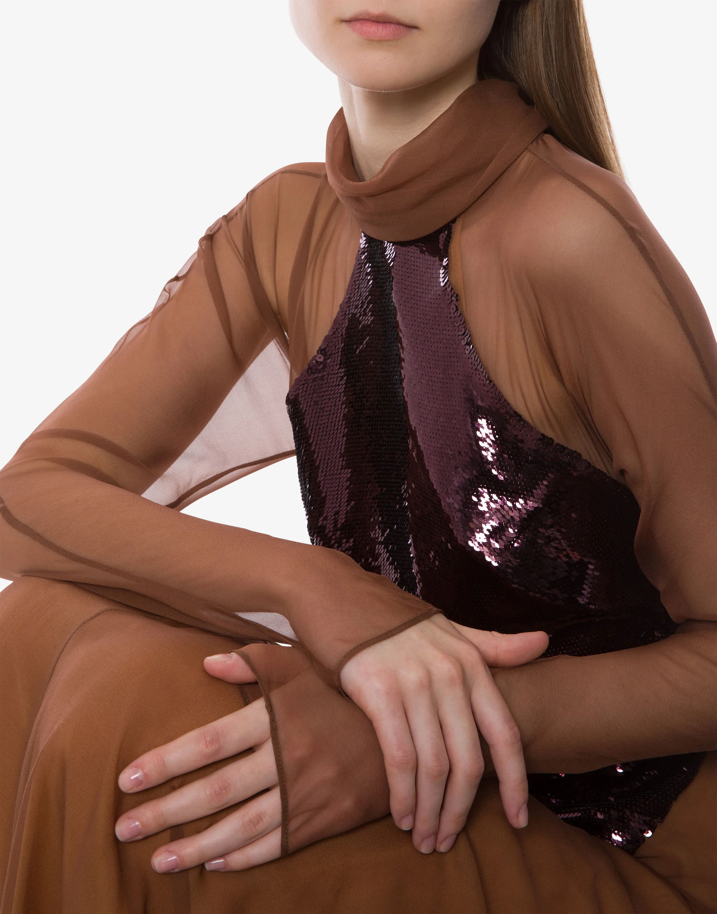 Abito da sera in paillettes e chiffon sold by Philosophy di Lorenzo Serafini product image thumbnail 4