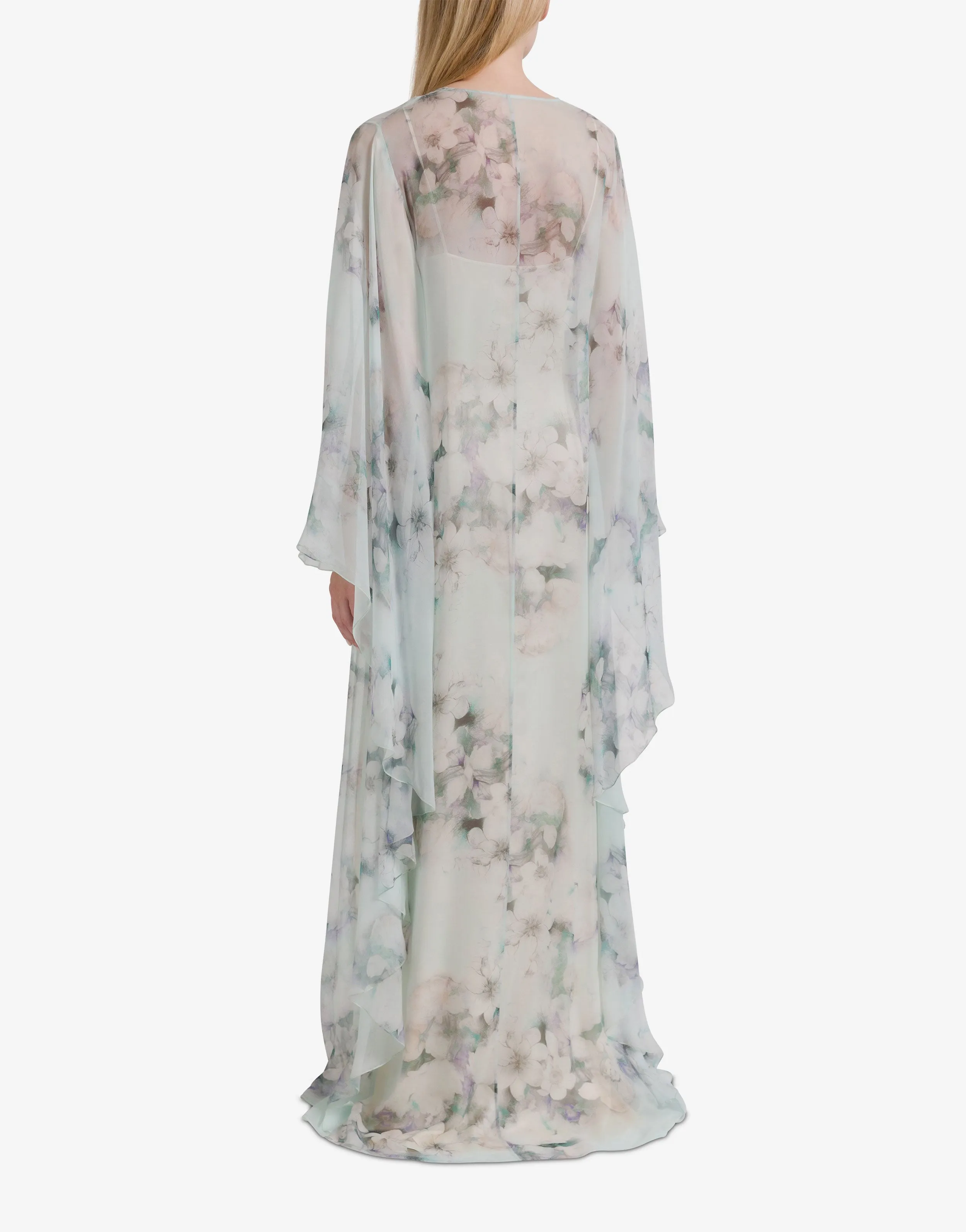 Abito caftano lungo in seta a fiori sold by Philosophy di Lorenzo Serafini product image thumbnail 3