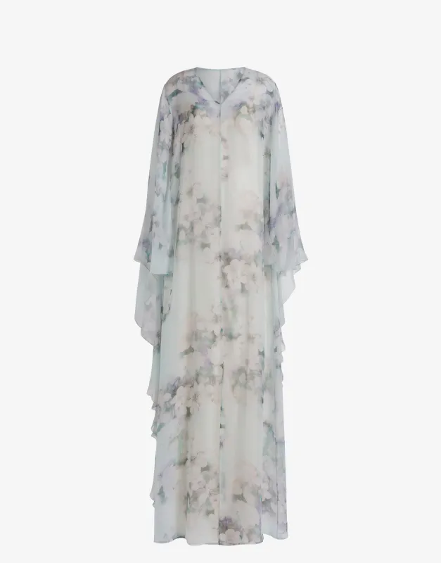 Abito caftano lungo in seta a fiori sold by Philosophy di Lorenzo Serafini