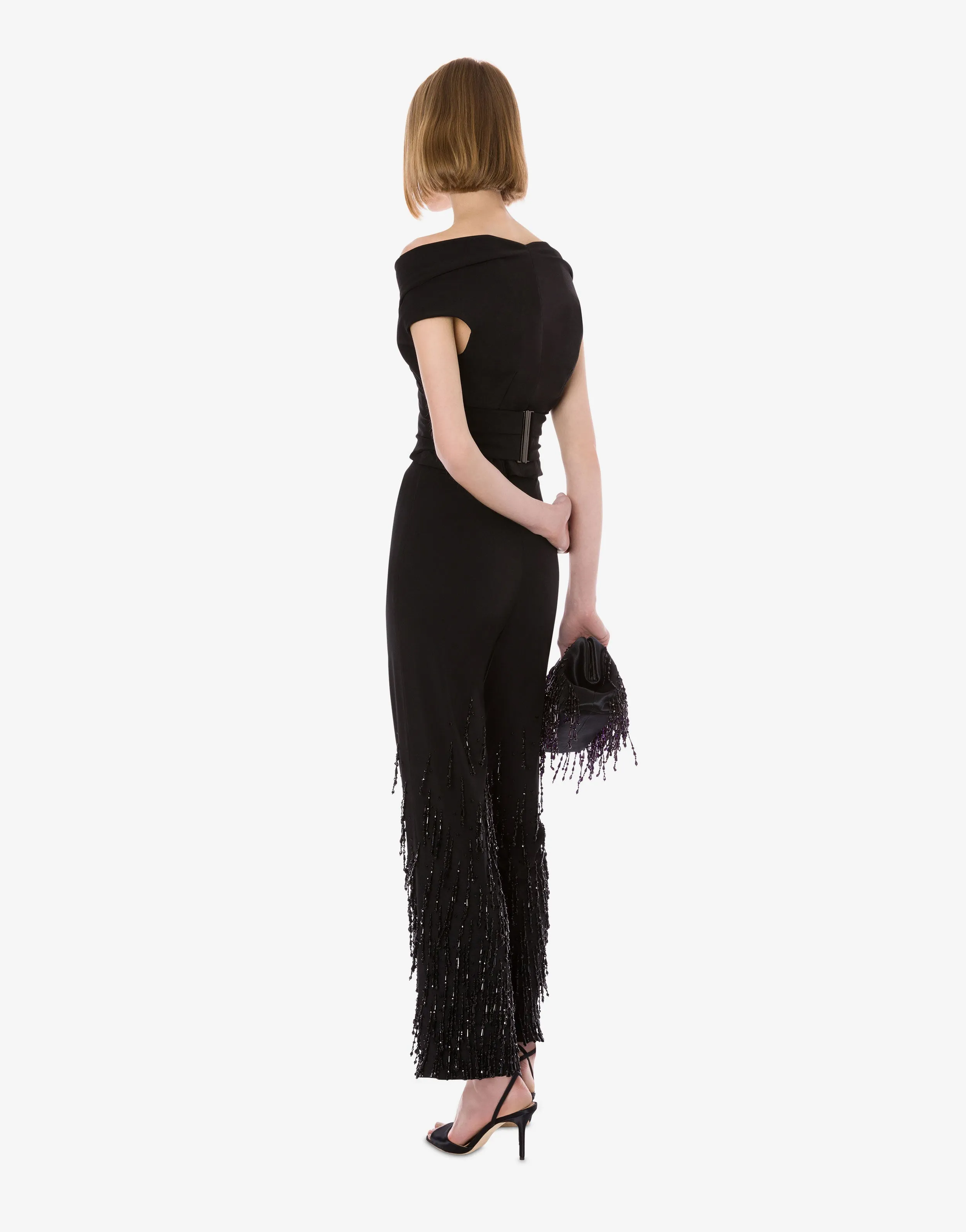 Pantaloni elasticizzati con frange di perline sold by Philosophy di Lorenzo Serafini product image thumbnail 3