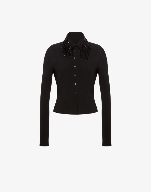 Camicia con frange di perline made by Alberta Ferretti