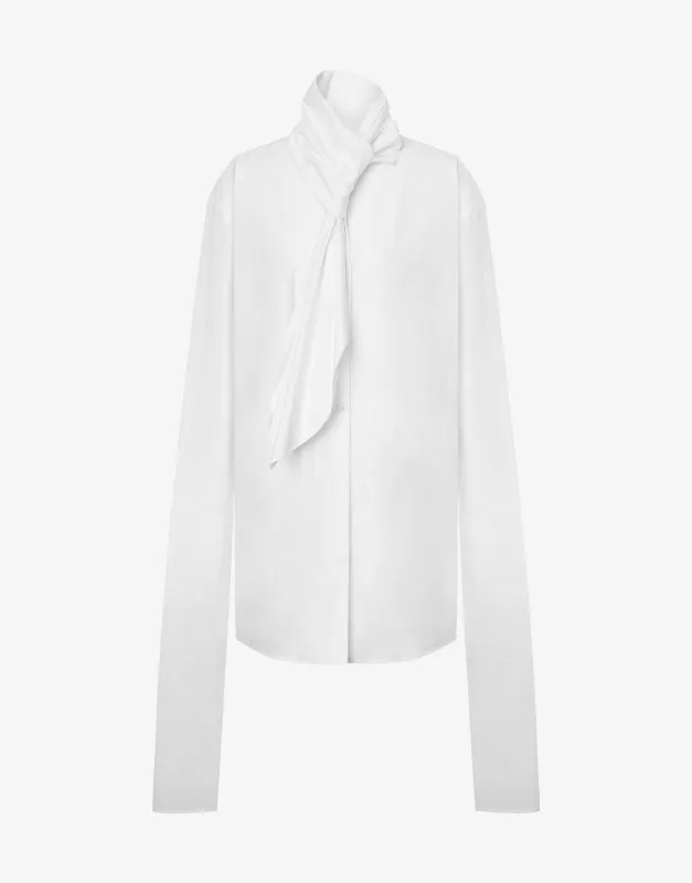 Camicia in popeline di cotone con nodo alla cravatta  sold by Philosophy di Lorenzo Serafini