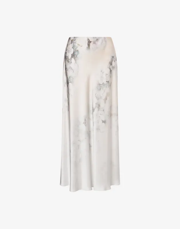 Gonna in raso con stampa degradé a fiori sold by Philosophy di Lorenzo Serafini