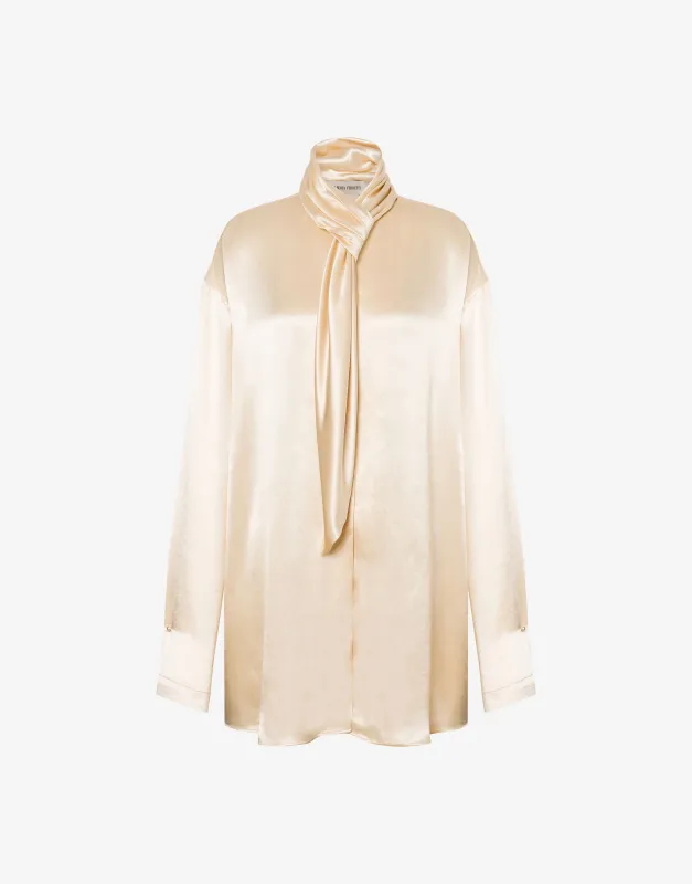 Camicia in raso lucido con nodo cravatta   sold by Philosophy di Lorenzo Serafini