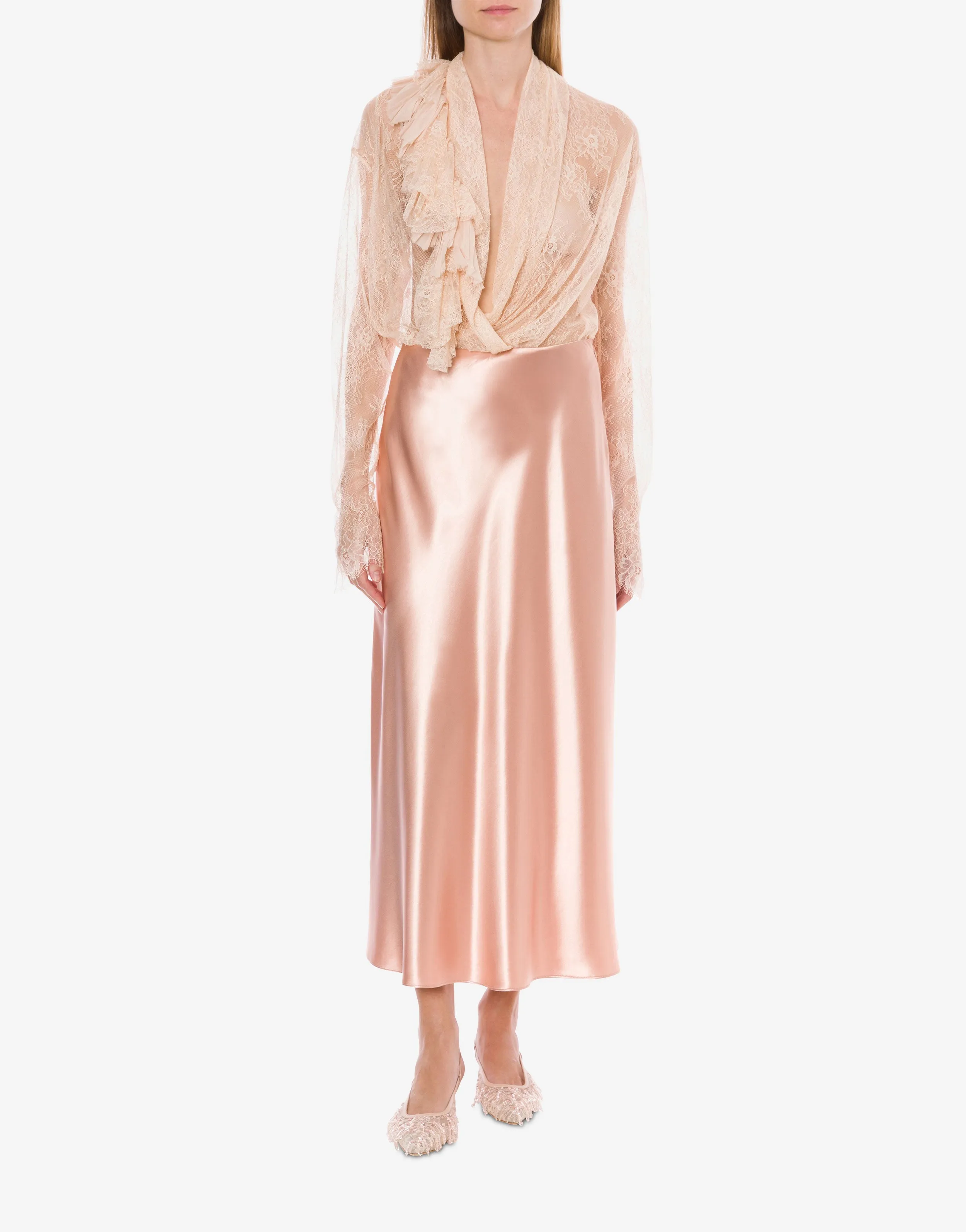 Gonna midi rosa in raso lucido sold by Philosophy di Lorenzo Serafini product image thumbnail 2