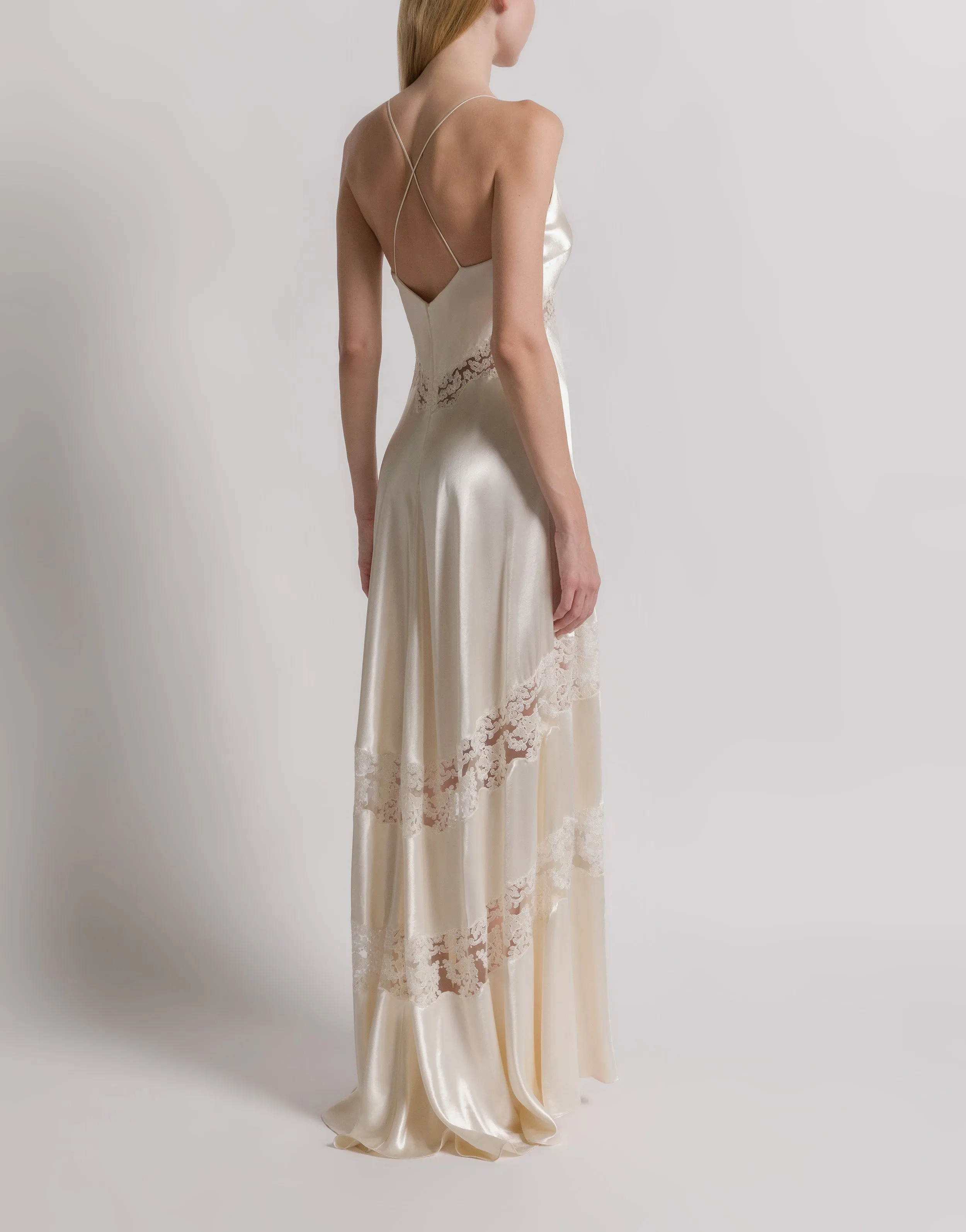 Abito in raso con inserti in pizzo sold by Philosophy product image thumbnail 3