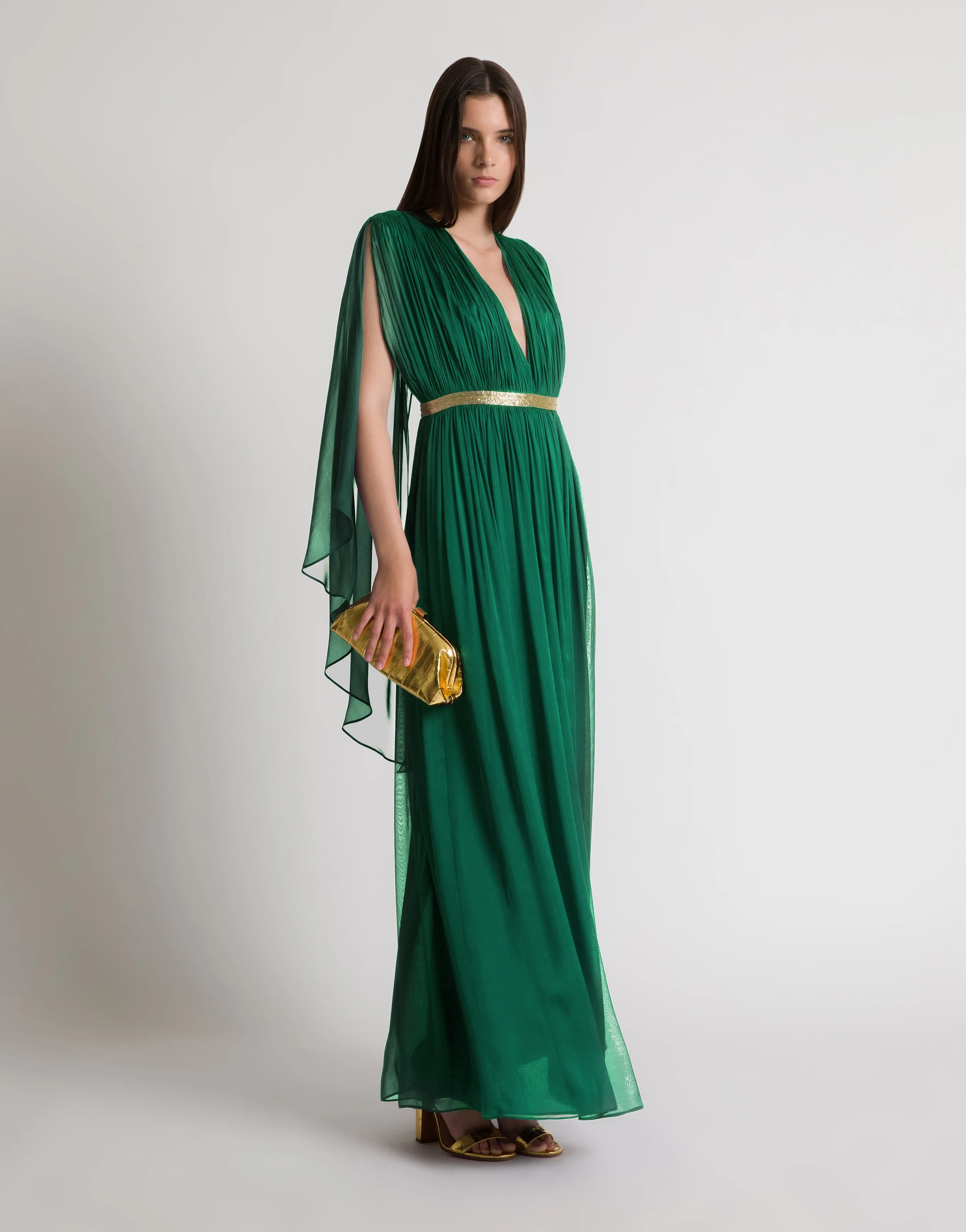 Abito lungo in seta con mantellina sold by Philosophy di Lorenzo Serafini product image thumbnail 3