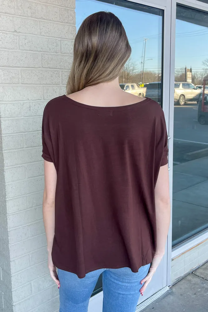 Short Sleeve Piko Top - Dark Brown sold by Piko 1988 product image thumbnail 2