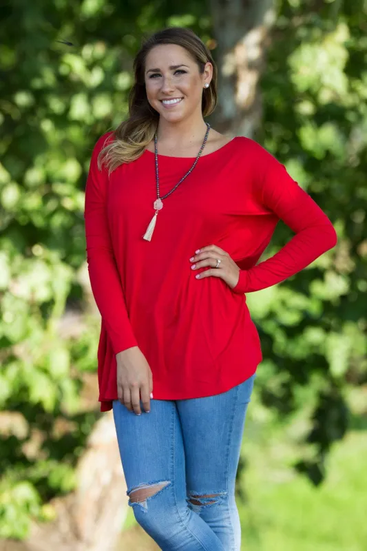 Long Sleeve Piko Top - Red made by Piko 1988