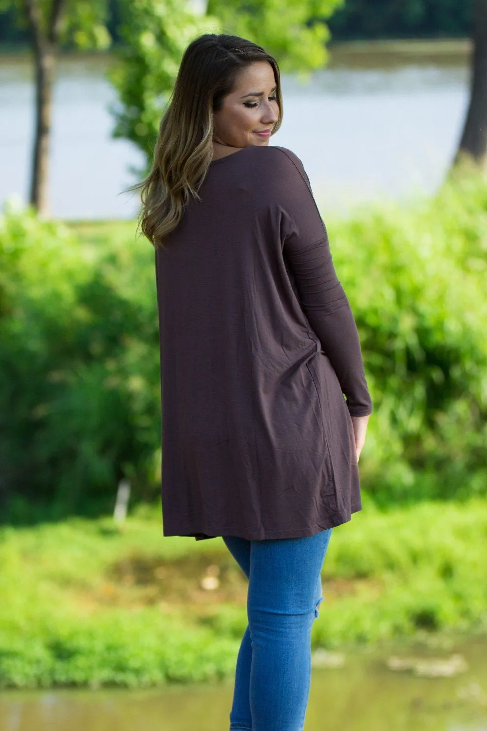 Long Sleeve Piko Tunic - Dark Brown sold by Piko 1988 product image thumbnail 2