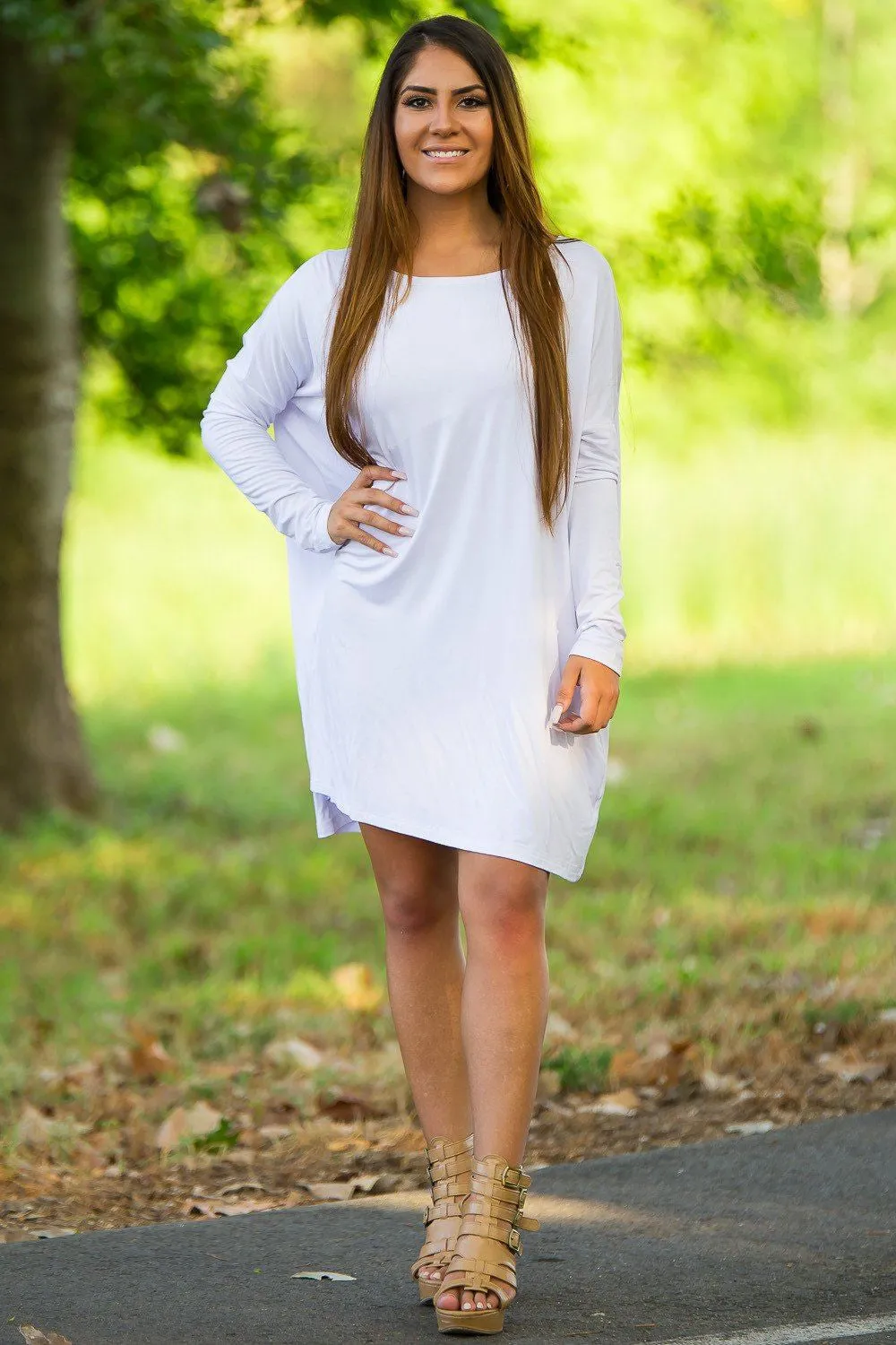 Long Sleeve Piko Tunic - White sold by Piko 1988