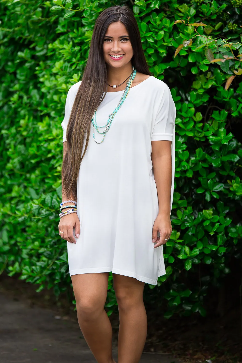 SALE-Short Sleeve Piko Tunic - Off White sold by Piko 1988