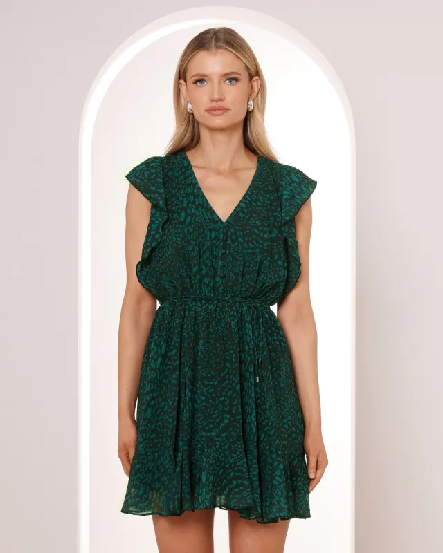 Cara Flutter Sleeve Mini Dress sold by Pilgrim