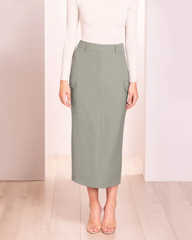 Siela Cargo Midi Skirt sold by Pilgrim
