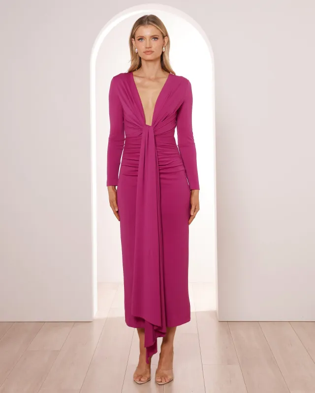 Bianca Plunge Knit Midi Dress sold by Pilgrim