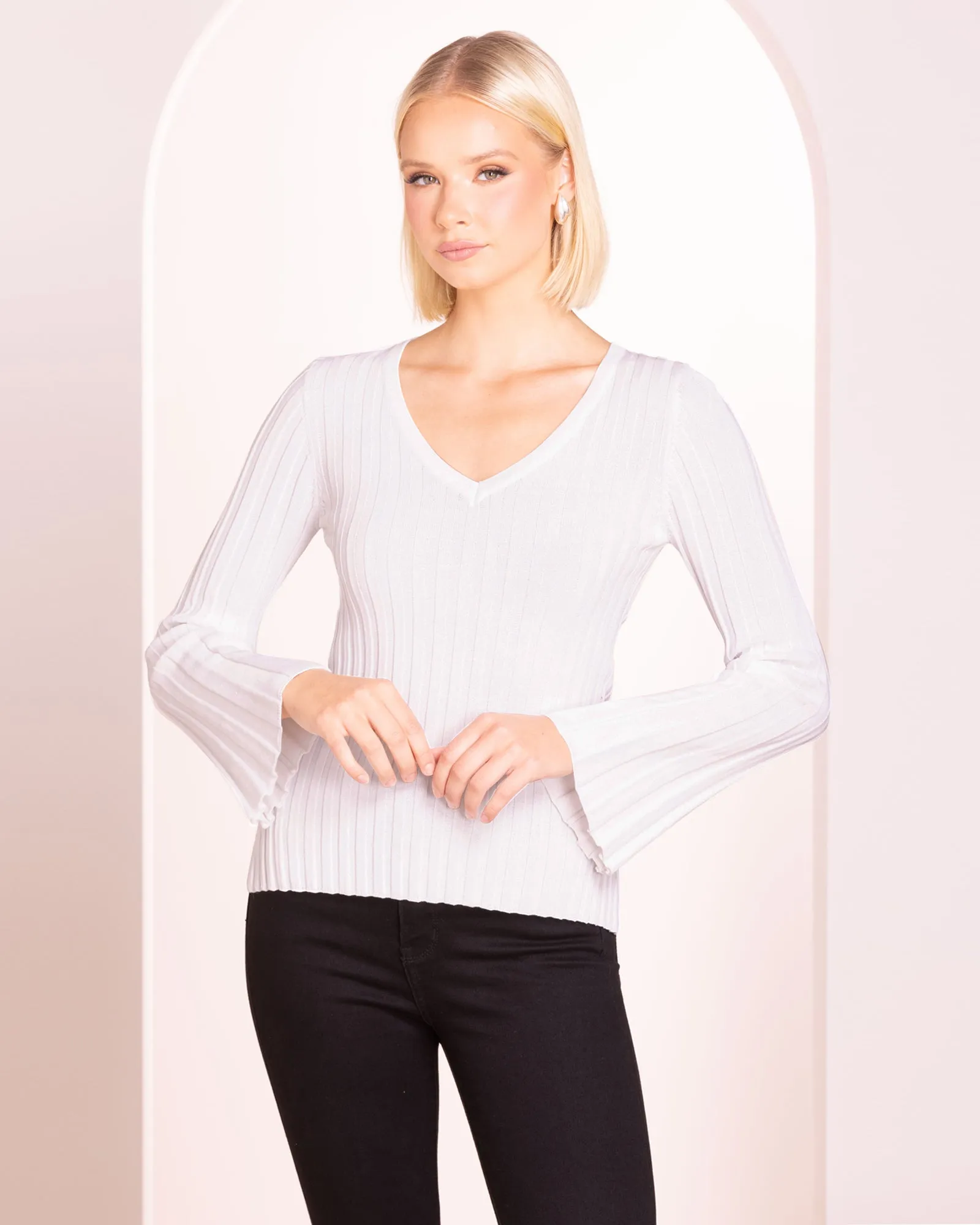 Maisie V Neck Knit Top sold by Pilgrim