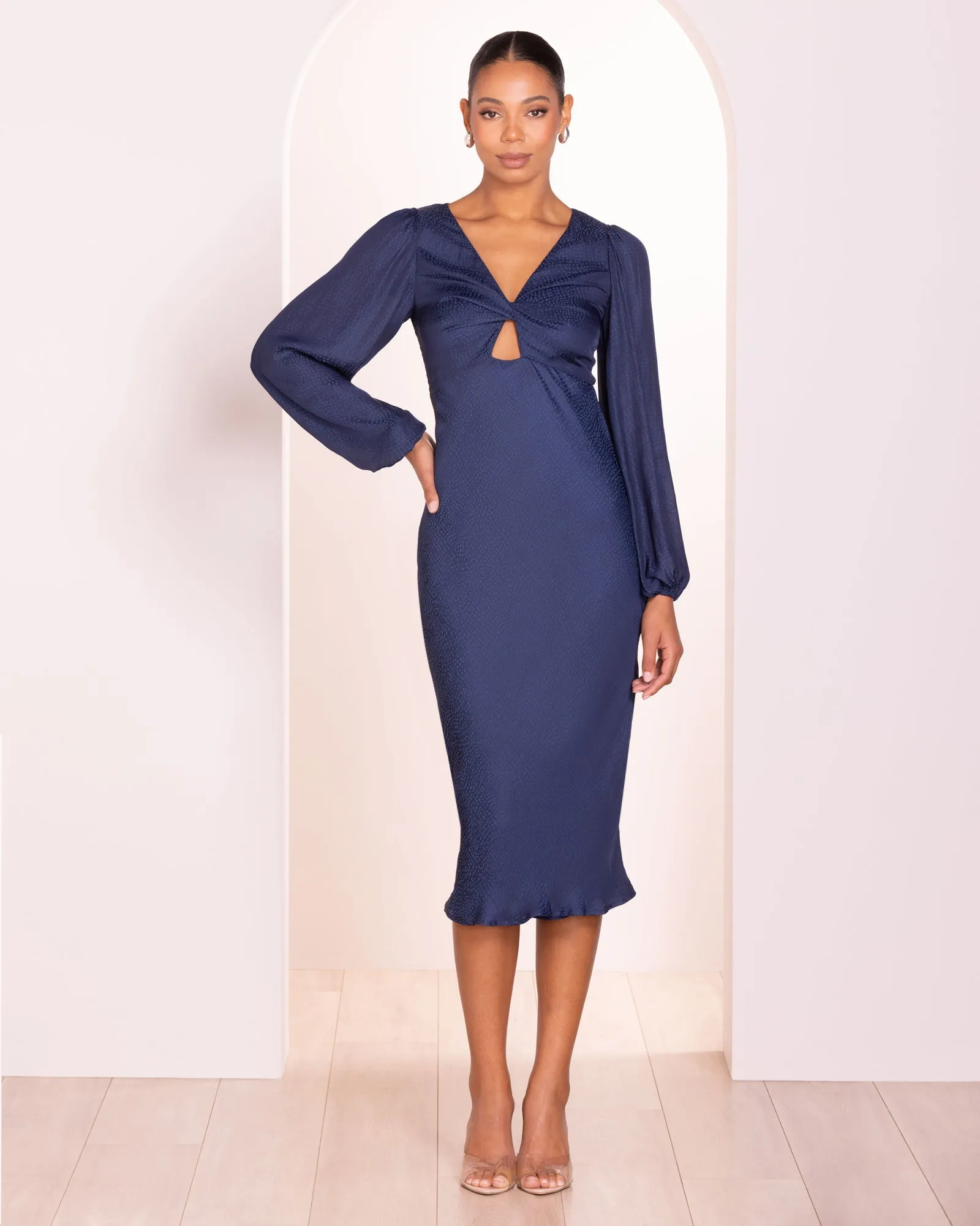 Meara V Neck Midi Dress sold by Pilgrim