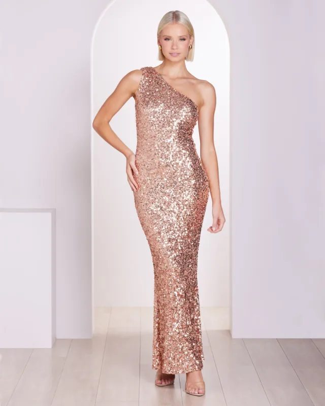 Adelle One Shoulder Gown made by Pilgrim