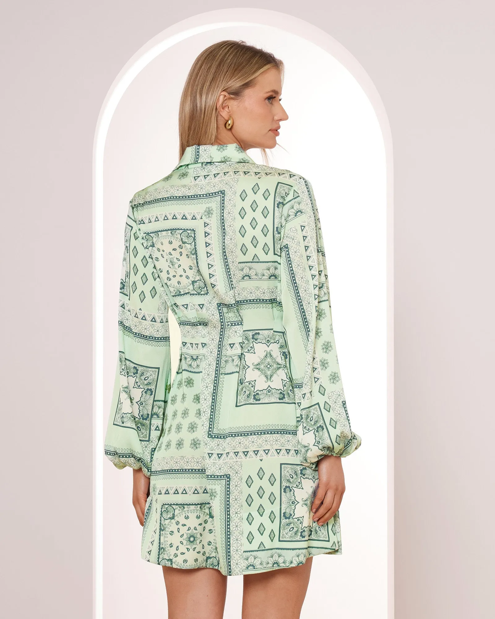 Romona Print Shirt Mini Dress sold by Pilgrim product image thumbnail 3