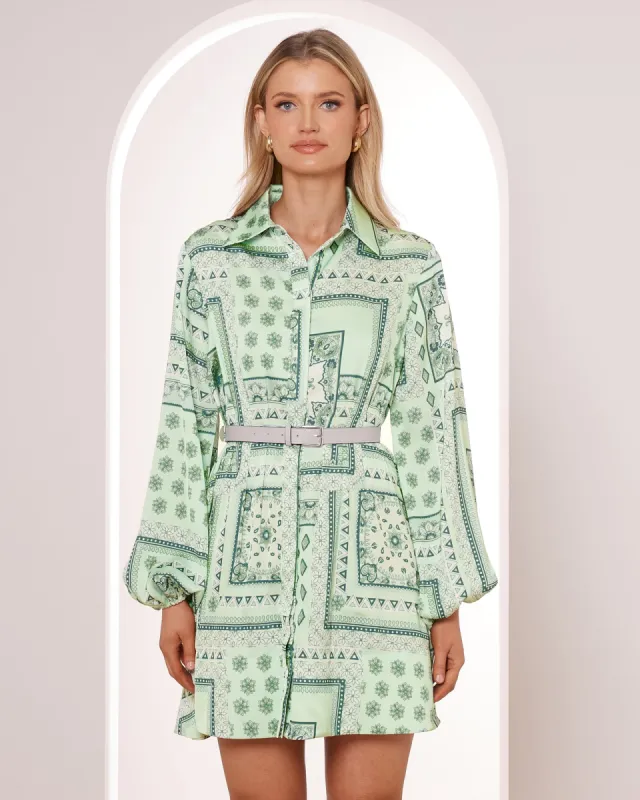Romona Print Shirt Mini Dress sold by Pilgrim