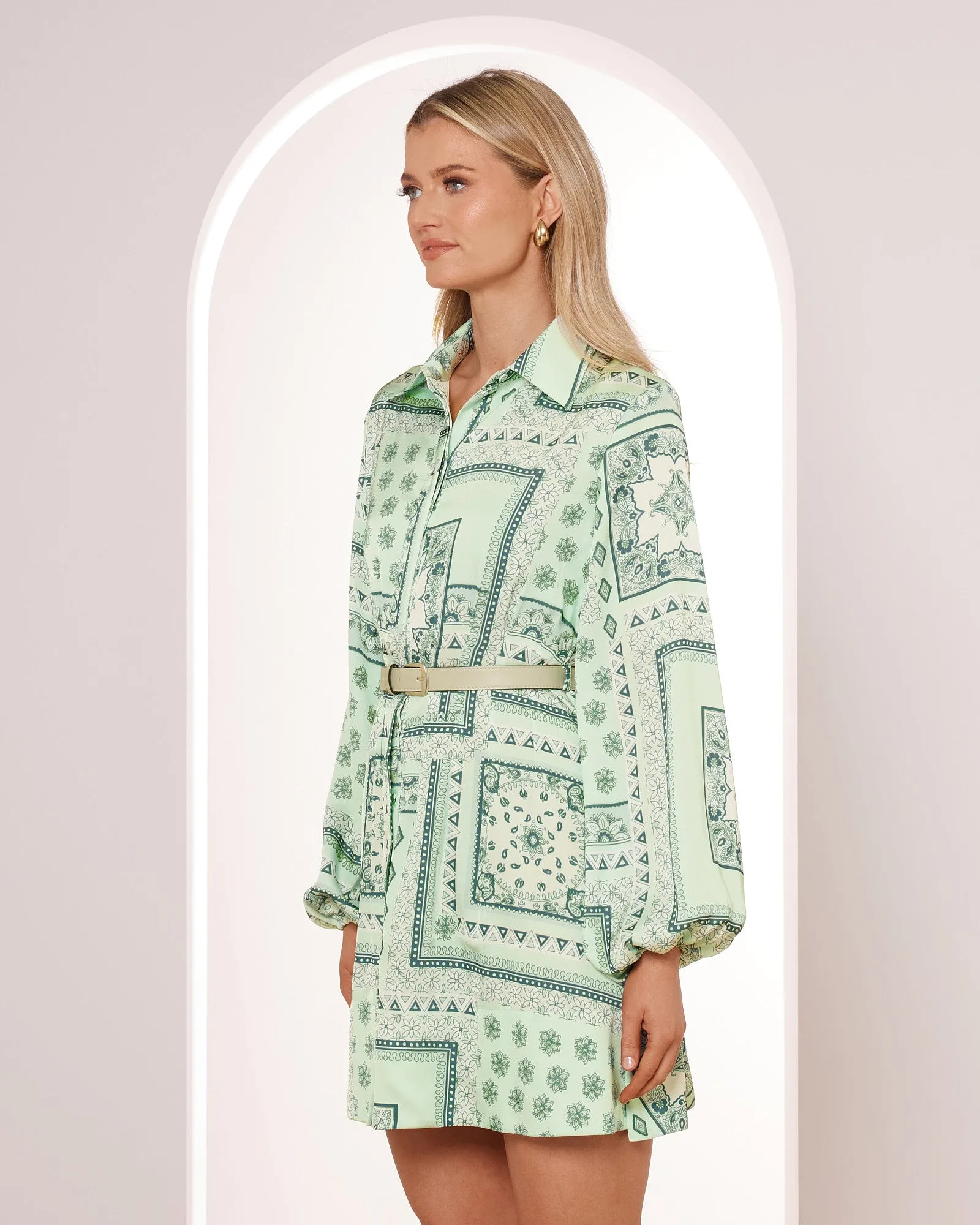 Romona Print Shirt Mini Dress sold by Pilgrim product image thumbnail 2