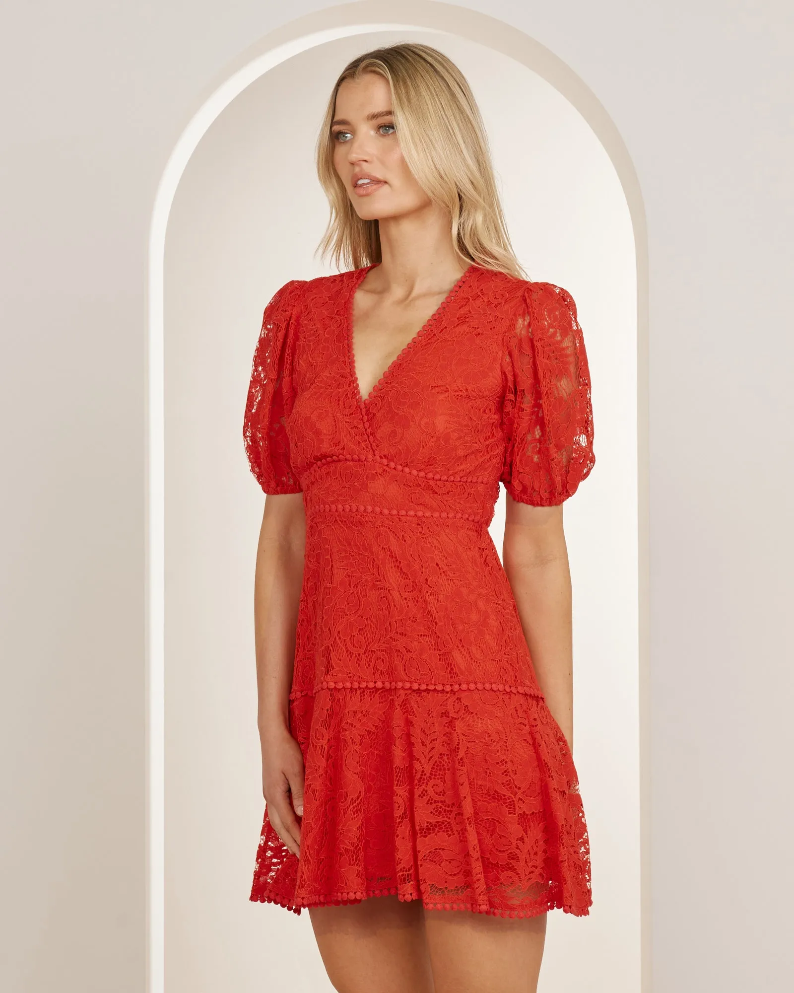 Delilah Puff Sleeve Mini Dress sold by Pilgrim product image thumbnail 4