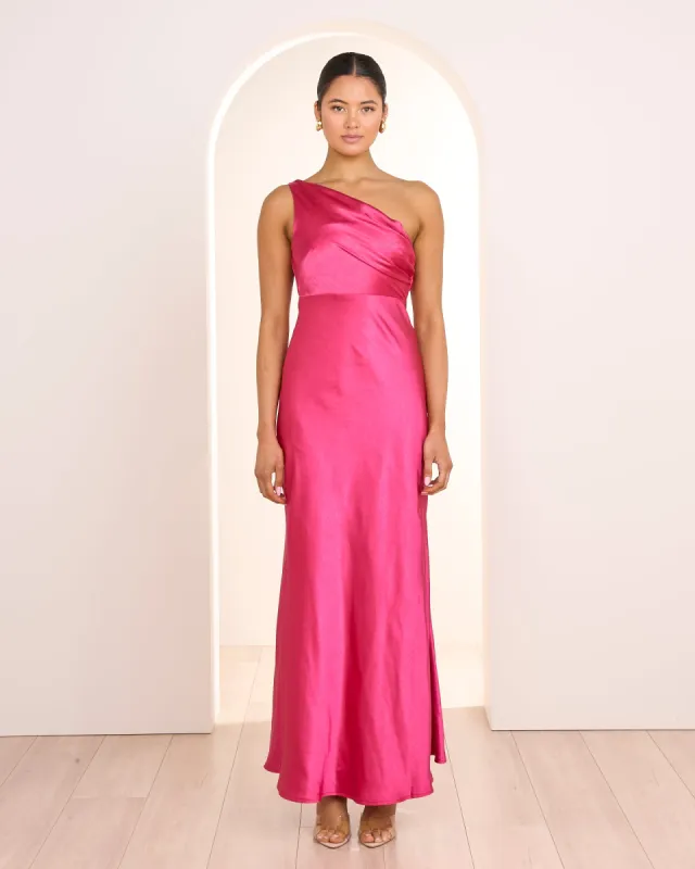 Anita One Shoulder Satin Gown sold by Pilgrim
