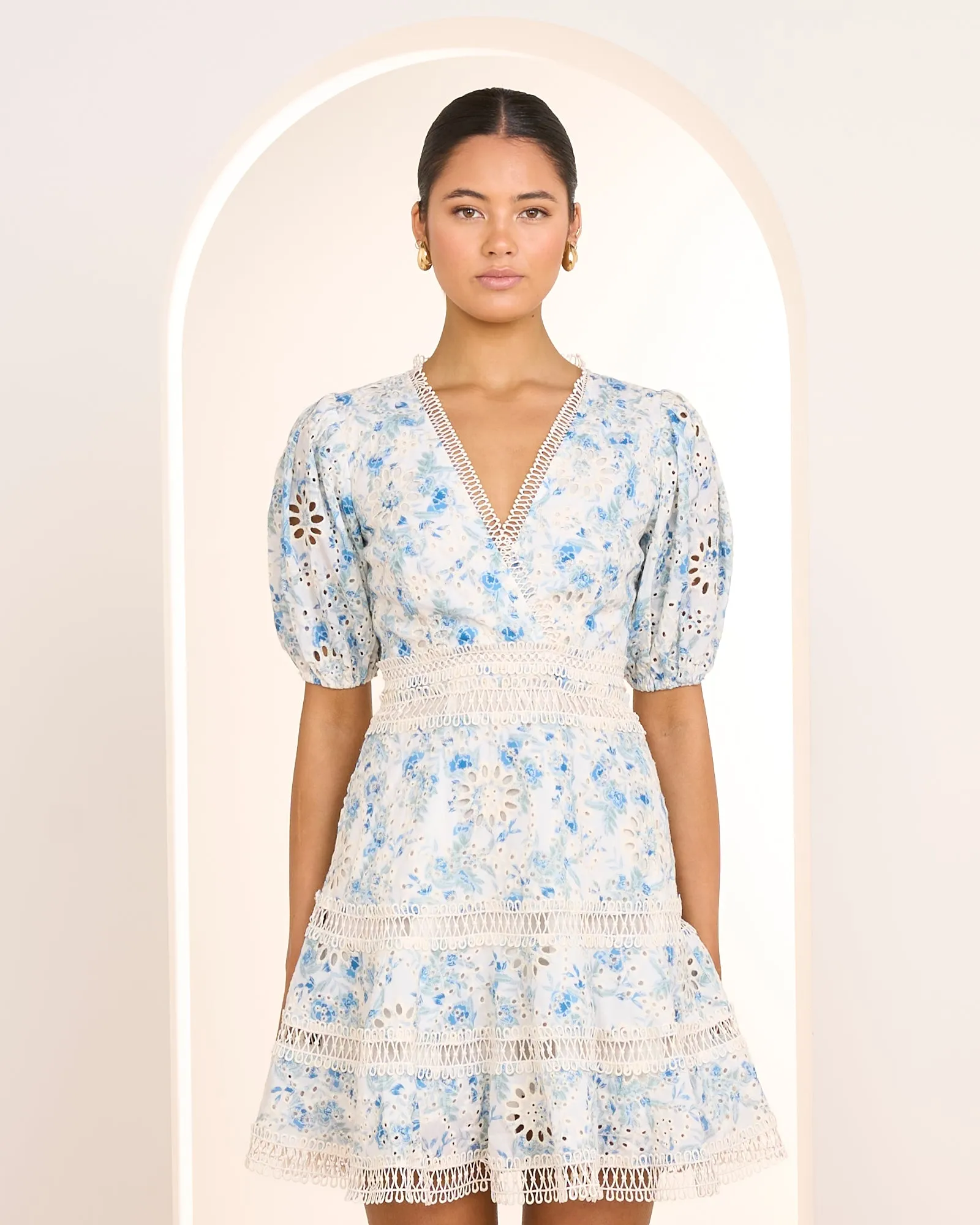 Desi Puff Sleeve Mini Dress sold by Pilgrim