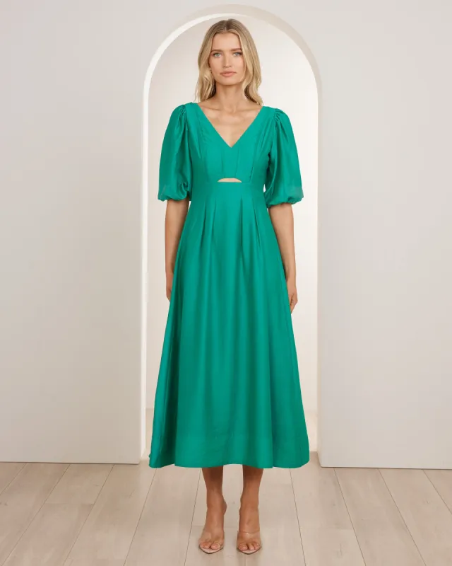 Clio Puff Sleeve Midi Dress sold by Pilgrim