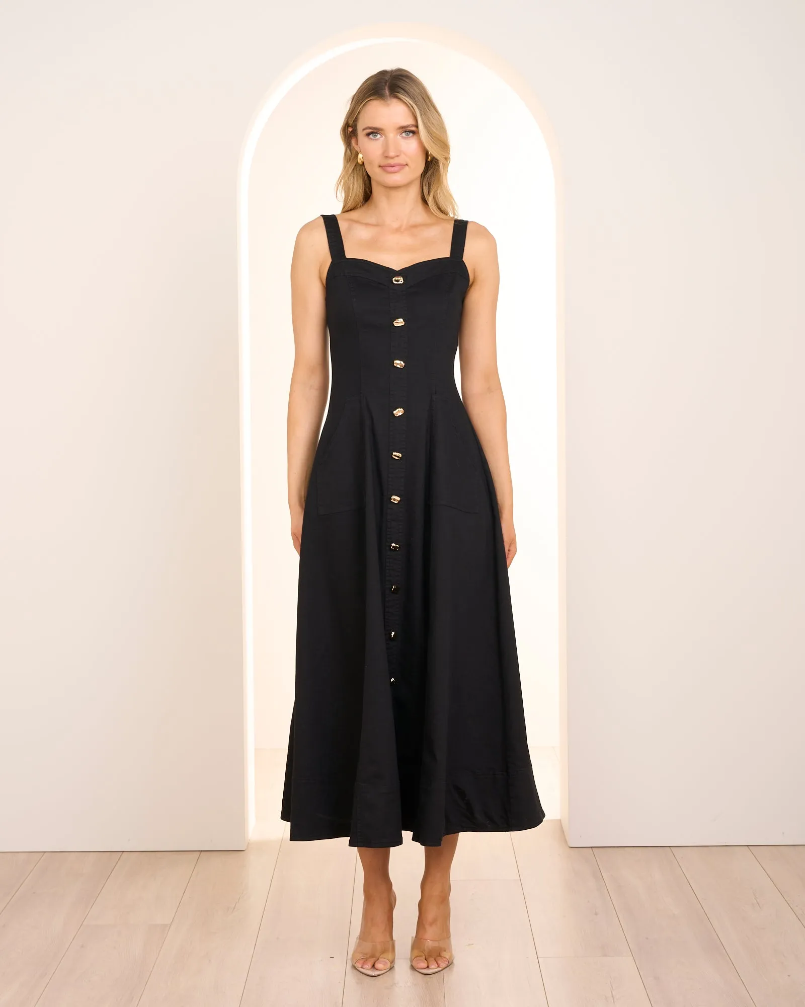 Indie Denim Midi Dress sold by Pilgrim